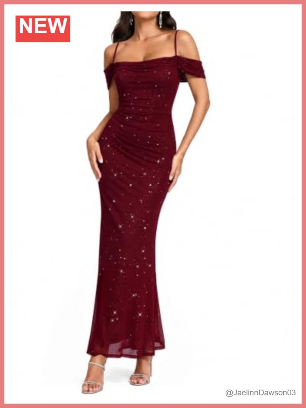 Sequin Off Shoulder Bodycon Maxi Dress Formal Cocktail Evening Gown